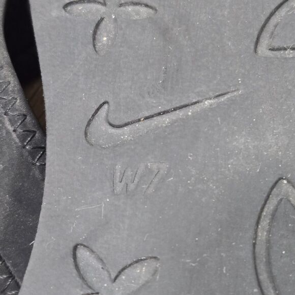 2013 Retro Y2K Nike Floral Celso Girl Womens Sz 7 Black Thong Flip Flops Sandals - Picture 6 of 8